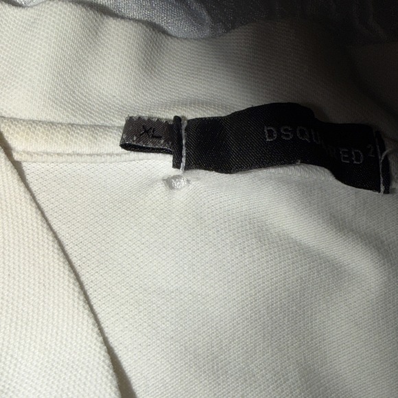 Dsquared2 White Polo Shirt Logo Minimalist Designer Mens XL Fits L - Picture 6 of 10